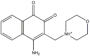 4-[[(4-Amino-1,2-dihydro-1,2-dioxonaphthalen)-3-yl]methyl]morpholinium Struktur