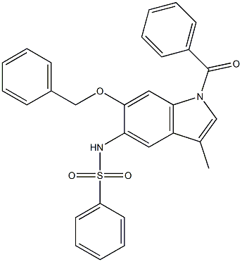 1-Benzoyl-6-benzyloxy-3-methyl-5-phenylsulfonylamino-1H-indole Struktur