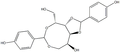 2-O,6-O:3-O,4-O-Bis(4-hydroxybenzylidene)-L-glucitol Struktur