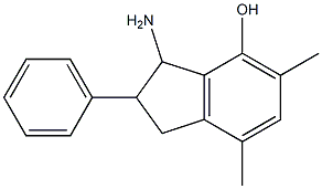 3-Amino-2,3-dihydro-5,7-dimethyl-2-phenyl-1H-inden-4-ol Struktur