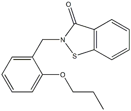 2-[2-Propoxybenzyl]-1,2-benzisothiazol-3(2H)-one Struktur