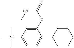 N-[4-Cyclohexyl-3-(methylaminocarbonyloxy)phenyl]-N,N-dimethylmethanaminium Struktur