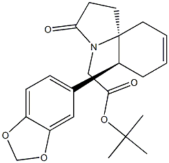 (5S,10S)-2-Oxo-10-(1,3-benzodioxol-5-yl)-1-azaspiro[4.5]dec-7-ene-1-acetic acid tert-butyl ester Struktur