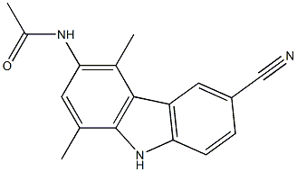 3-Acetylamino-6-cyano-1,4-dimethyl-9H-carbazole Struktur