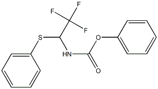 N-(2,2,2-Trifluoro-1-phenylthioethyl)carbamic acid phenyl ester Struktur