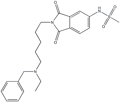 N-[5-(Ethylbenzylamino)pentyl]-5-(methylsulfonylamino)phthalimide Struktur