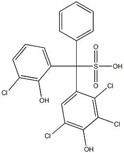 (3-Chloro-2-hydroxyphenyl)(2,3,5-trichloro-4-hydroxyphenyl)phenylmethanesulfonic acid Struktur