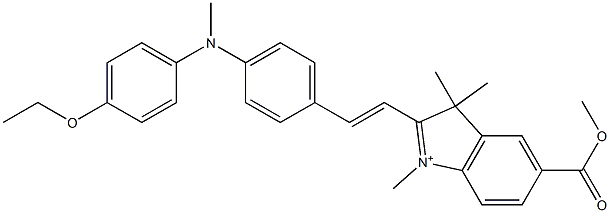 2-[2-[4-[(4-Ethoxyphenyl)methylamino]phenyl]ethenyl]-5-(methoxycarbonyl)-1,3,3-trimethyl-3H-indolium Struktur