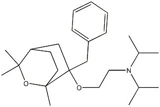 1,3,3-Trimethyl-6-benzyl-6-[2-(diisopropylamino)ethoxy]-2-oxabicyclo[2.2.2]octane Struktur