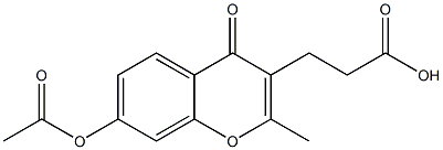 3-(7-Acetoxy-2-methyl-4-oxo-4H-1-benzopyran-3-yl)propionic acid Struktur