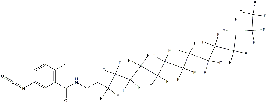 3-Isocyanato-6-methyl-N-[2-(nonacosafluorotetradecyl)-1-methylethyl]benzamide Struktur