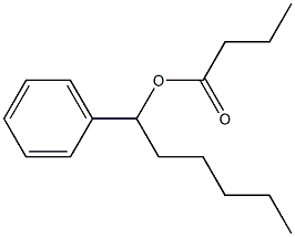 Butanoic acid 1-phenylhexyl ester Struktur