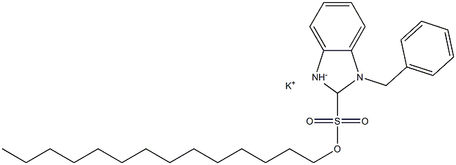 1-Benzyl-2,3-dihydro-2-tetradecyl-1H-benzimidazole-2-sulfonic acid potassium salt Struktur