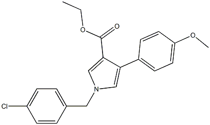 1-(4-Chlorobenzyl)-4-(4-methoxyphenyl)-1H-pyrrole-3-carboxylic acid ethyl ester Struktur