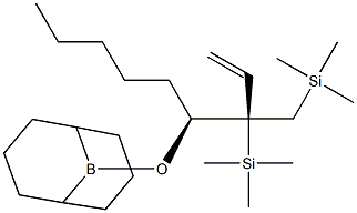 (1S,2R)-1-[(9-Borabicyclo[3.3.1]nonan-9-yl)oxy]-1-pentyl-2-(trimethylsilyl)-2-[(trimethylsilyl)methyl]-3-butene Struktur