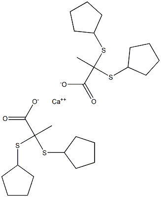 Bis[2,2-bis(cyclopentylthio)propionic acid]calcium salt Struktur