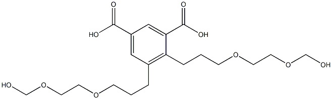 4,5-Bis(8-hydroxy-4,7-dioxaoctan-1-yl)isophthalic acid Struktur