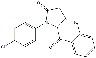 2-(2-Hydroxybenzoyl)-3-(4-chlorophenyl)thiazolidin-4-one Struktur