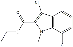 3,7-Dichloro-1-methyl-1H-indole-2-carboxylic acid ethyl ester Struktur