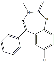 7-Chloro-3-methyl-5-phenyl-1H-1,3,4-benzotriazepine-2(3H)-thione Struktur