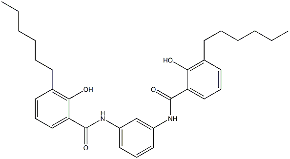 N,N'-Bis(3-hexylsalicyloyl)-m-phenylenediamine Struktur