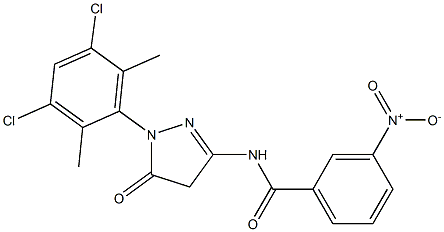 1-(3,5-Dichloro-2,6-dimethylphenyl)-3-(3-nitrobenzoylamino)-5(4H)-pyrazolone Struktur