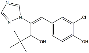 (E)-1-(3-Chloro-4-hydroxyphenyl)-4,4-dimethyl-2-(1H-1,2,4-triazol-1-yl)-1-penten-3-ol Struktur