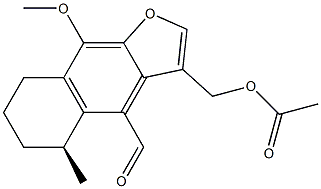 (S)-4-Formyl-5,6,7,8-tetrahydro-9-methoxy-5-methylnaphtho[2,3-b]furan-3-methanol acetate Struktur