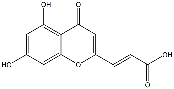 (E)-3-(5,7-Dihydroxy-4-oxo-4H-1-benzopyran-2-yl)acrylic acid Struktur