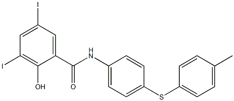 N-[4-[(4-Methylphenyl)thio]phenyl]-2-hydroxy-3,5-diiodobenzamide Struktur