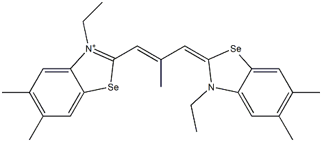 3-Ethyl-2-[3-[3-ethyl-5,6-dimethylbenzoselenazol-2(3H)-ylidene]-2-methyl-1-propenyl]-5,6-dimethylbenzoselenazol-3-ium Struktur