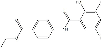 N-[4-(Ethoxycarbonyl)phenyl]-2-hydroxy-3,5-diiodobenzamide Struktur