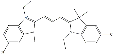 5-Chloro-2-[3-[(5-chloro-1-ethyl-1,3-dihydro-3,3-dimethyl-2H-indol)-2-ylidene]-1-propenyl]-1-ethyl-3,3-dimethyl-3H-indol-1-ium Struktur