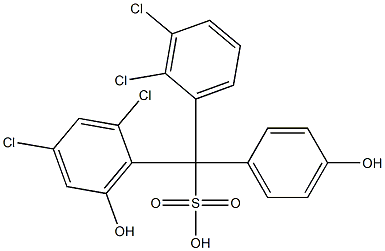 (2,3-Dichlorophenyl)(2,4-dichloro-6-hydroxyphenyl)(4-hydroxyphenyl)methanesulfonic acid Struktur