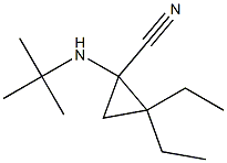 1-[(tert-Butyl)amino]-2,2-diethylcyclopropane-1-carbonitrile Struktur