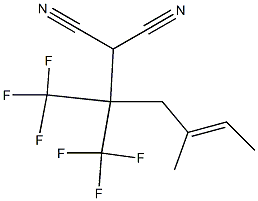 [1,1-Bis(trifluoromethyl)-3-methyl-3-pentenyl]malononitrile Struktur