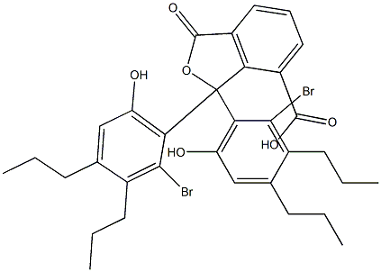 1,1-Bis(2-bromo-6-hydroxy-3,4-dipropylphenyl)-1,3-dihydro-3-oxoisobenzofuran-7-carboxylic acid Struktur