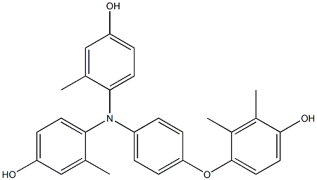 N,N-Bis(4-hydroxy-2-methylphenyl)-4-(4-hydroxy-2,3-dimethylphenoxy)benzenamine Struktur