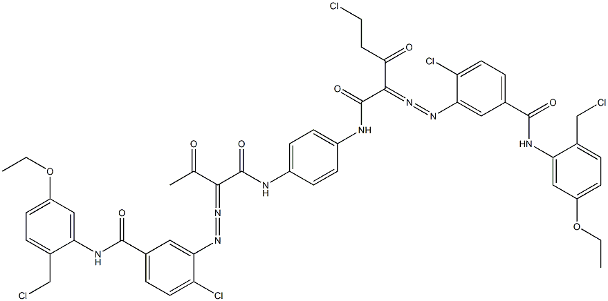 3,3'-[2-(Chloromethyl)-1,4-phenylenebis[iminocarbonyl(acetylmethylene)azo]]bis[N-[2-(chloromethyl)-5-ethoxyphenyl]-4-chlorobenzamide] Struktur