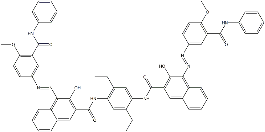 N,N'-(2,5-Diethyl-1,4-phenylene)bis[4-[[4-methoxy-5-(phenylcarbamoyl)phenyl]azo]-3-hydroxy-2-naphthalenecarboxamide] Struktur