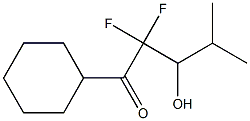 1-Cyclohexyl-2,2-difluoro-3-hydroxy-4-methyl-1-pentanone Struktur