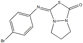 1-(4-Bromophenyl)imino-4,5-dihydro-1H,3H,6H-3a,6a-diaza-2-thiapentalen-3-one Struktur