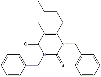 1,3-Dibenzyl-5-methyl-6-butyl-2-thiouracil Struktur