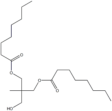 Dioctanoic acid 2-(hydroxymethyl)-2-methyl-1,3-propanediyl ester Struktur