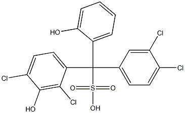 (3,4-Dichlorophenyl)(2,4-dichloro-3-hydroxyphenyl)(2-hydroxyphenyl)methanesulfonic acid Struktur