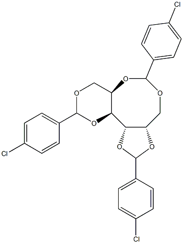 1-O,3-O:2-O,6-O:4-O,5-O-Tris(4-chlorobenzylidene)-L-glucitol Struktur