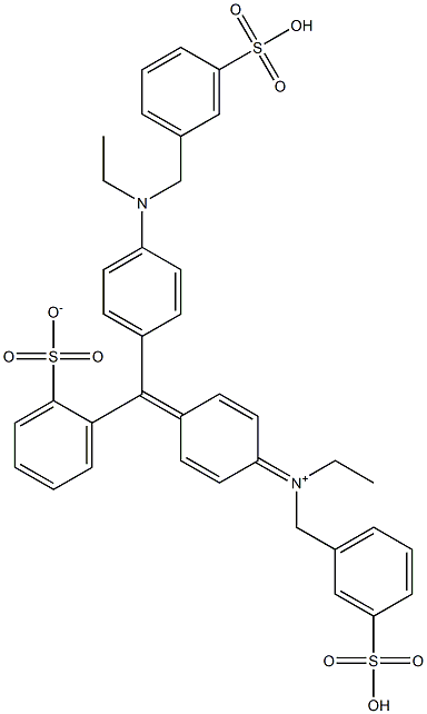 N-Ethyl-N-[4-[[4-[ethyl[(3-sulfophenyl)methyl]amino]phenyl](2-sulfonatophenyl)methylene]-2,5-cyclohexadien-1-ylidene]-3-sulfobenzenemethanaminium Struktur