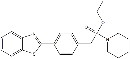 [4-(2-Benzothiazolyl)benzyl](1-piperidinyl)phosphinic acid ethyl ester Struktur