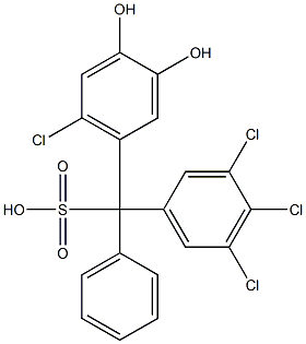 (6-Chloro-3,4-dihydroxyphenyl)(3,4,5-trichlorophenyl)phenylmethanesulfonic acid Struktur