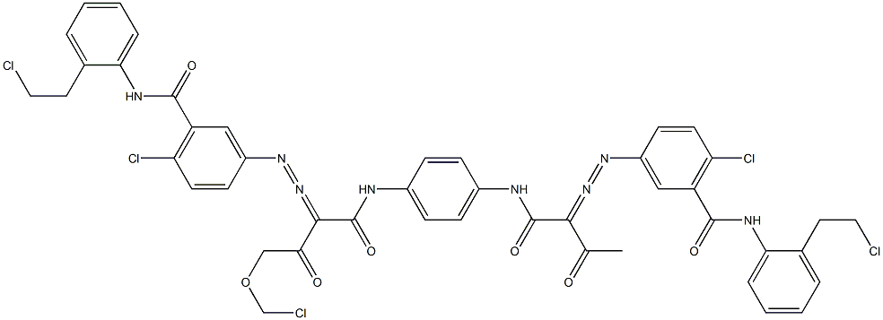 3,3'-[2-(Chloromethoxy)-1,4-phenylenebis[iminocarbonyl(acetylmethylene)azo]]bis[N-[2-(2-chloroethyl)phenyl]-6-chlorobenzamide] Struktur